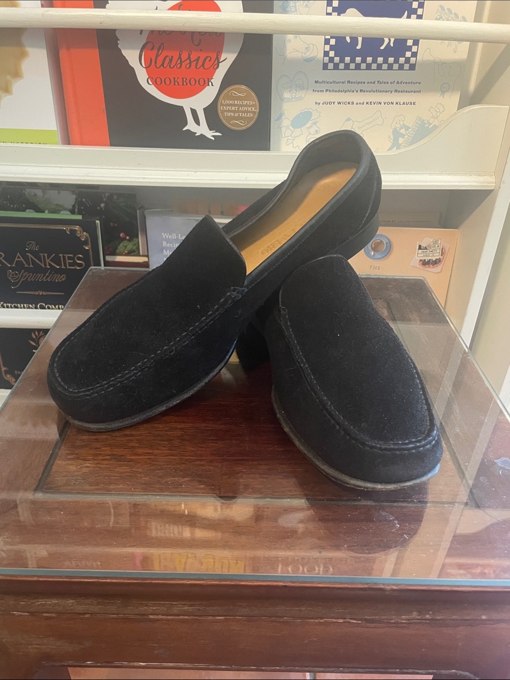 Black Suede Slip-On Loafers